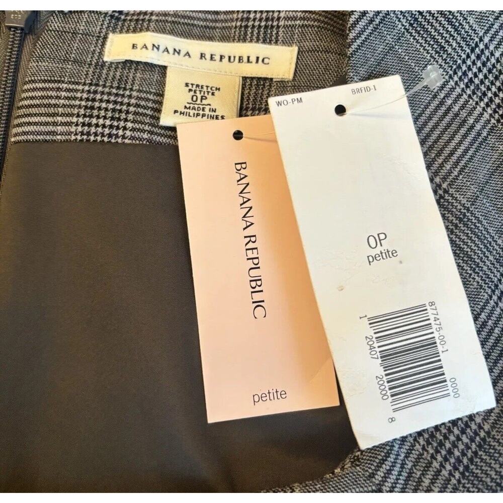 Banana Republic NWT Gray Plaid Square Neck Sheath Dress Size 0 Petite - Picture 10 of 16